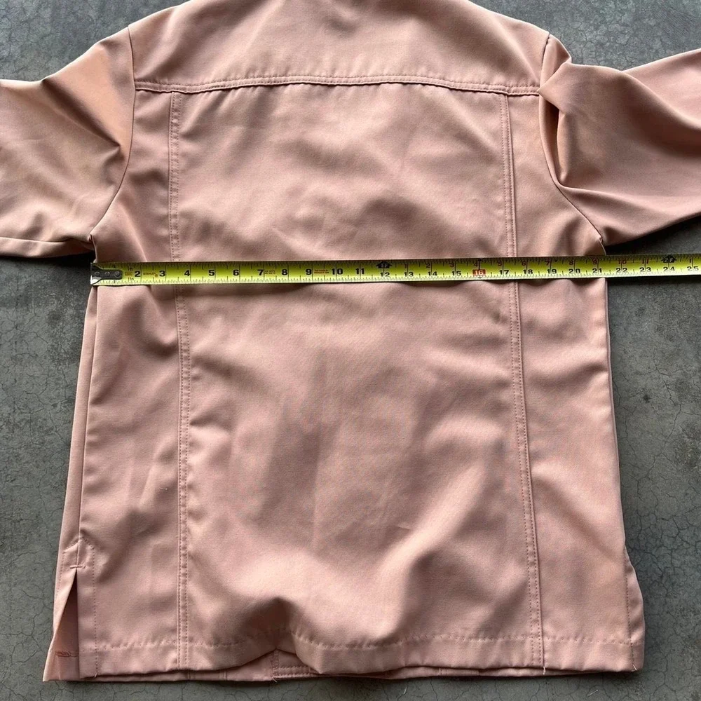 Vintage western pink pearl snap jacket Large made in USA